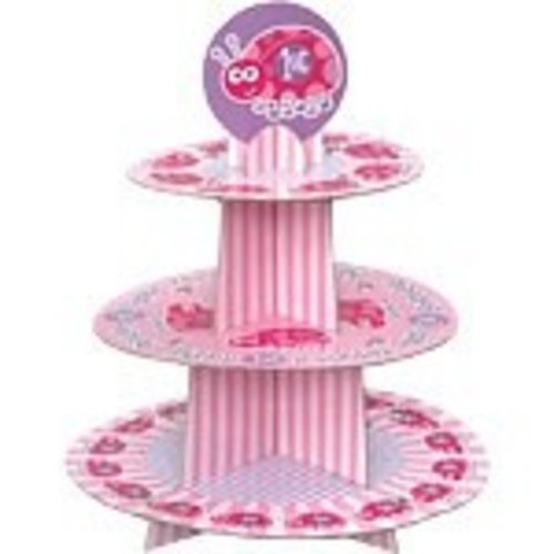 Cupcake standaard, 1e verjaardag lieveheersbeestje roze Cupcake standaard, 1e verjaardag lieveheersbeestje roze