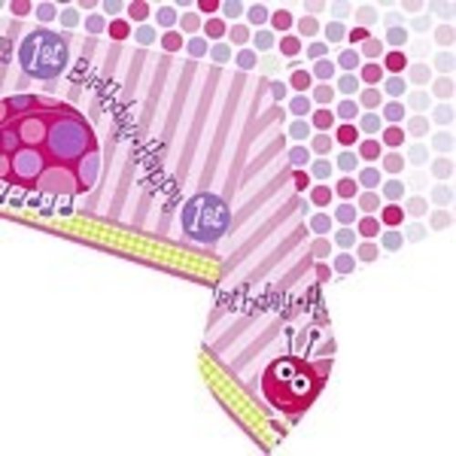 Tafelkleed, 1e verjaardag lieveheersbeestje roze Tafelkleed, 1e verjaardag lieveheersbeestje roze