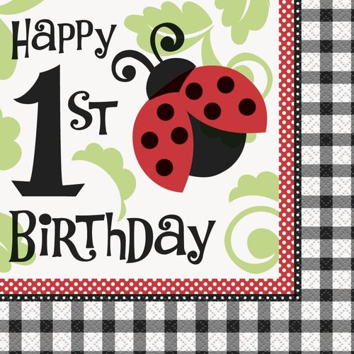 Servet 1e verjaardag, Lively Ladybug Servet 1e verjaardag, Lively Ladybug