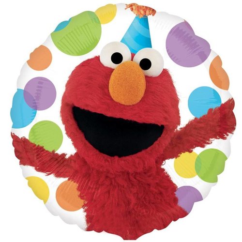 Elmo folie ballon (Elmo met feestmuts en stippen) Elmo folie ballon (Elmo met feestmuts en stippen)