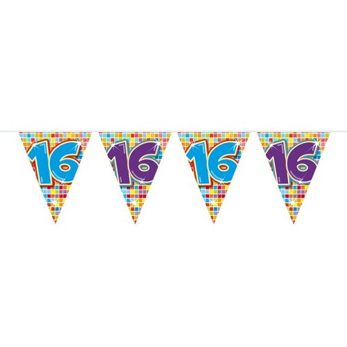 Vlaggenlijn afbeelding 16 jaar (serie blocks) Vlaggenlijn afbeelding 16 jaar (serie blocks)
