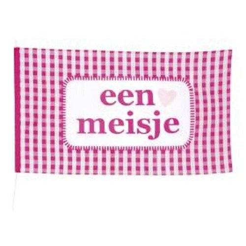 Grote geboorte vlag meisje, tekst: Een meisje Grote geboorte vlag meisje, tekst: Een meisje