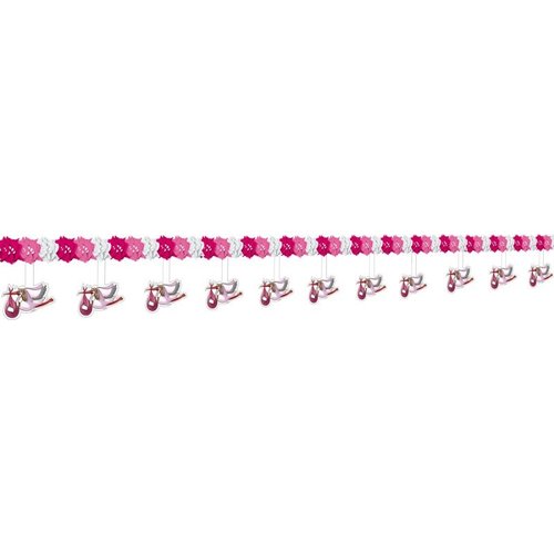 geboorte slinger meisje met hangdecoratie (ooievaar) geboorte slinger meisje met hangdecoratie (ooievaar)