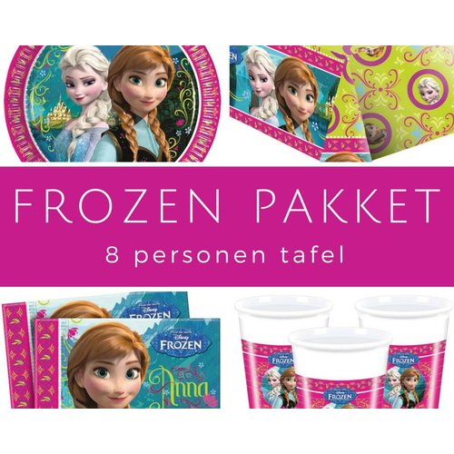 Feestpakket Frozen 8 personen tafeldecoratie Feestpakket Frozen 8 personen tafeldecoratie