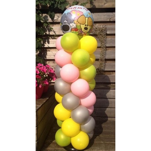 Woezel en Pip balloon pilaar gekleurd Woezel en Pip balloon pilaar gekleurd
