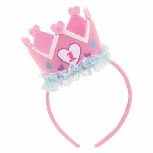 Diadeem met kroontje voor 1 jaar meisje Diadeem met kroontje voor 1 jaar meisje