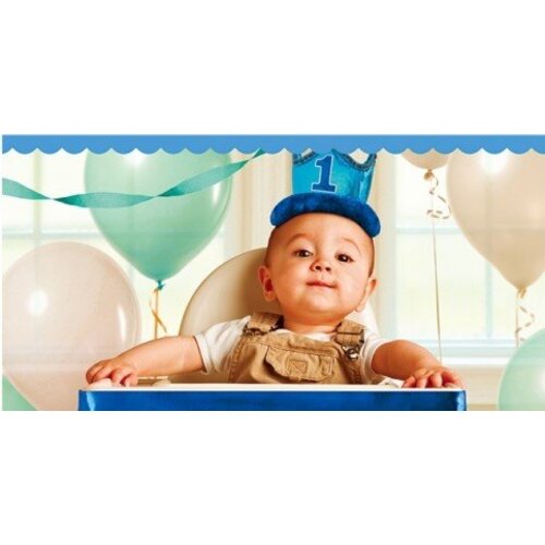 Hoera 1 jaar jongen kroon Hoera 1 jaar jongen kroon