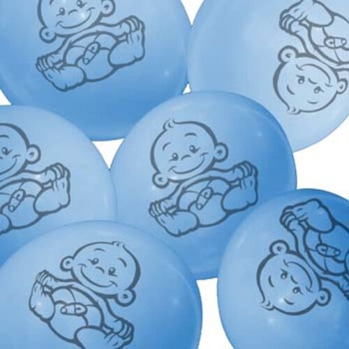 Ballonnen met afbeelding baby (blauw) 6 stuks Ballonnen met afbeelding baby (blauw) 6 stuks