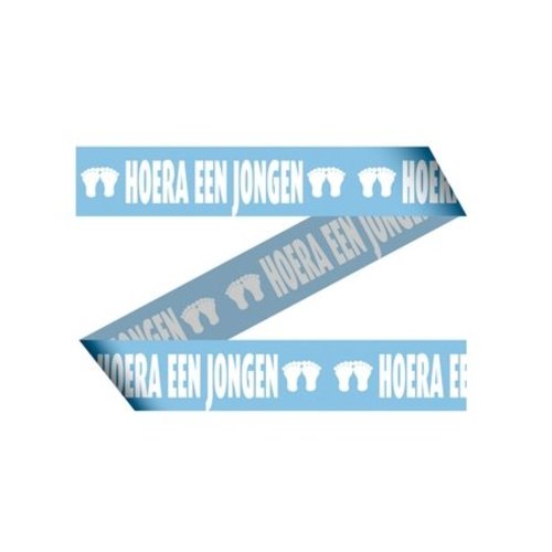 Afzetlint 15 meter, hoera een jongen Afzetlint 15 meter, hoera een jongen