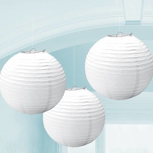 3 witte papieren lantaarns 3 witte papieren lantaarns