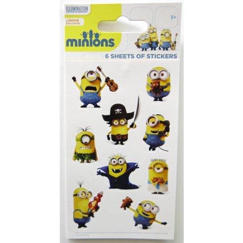 Uitdeelcadeautjes minions: 6 sticker vellen Uitdeelcadeautjes minions: 6 sticker vellen