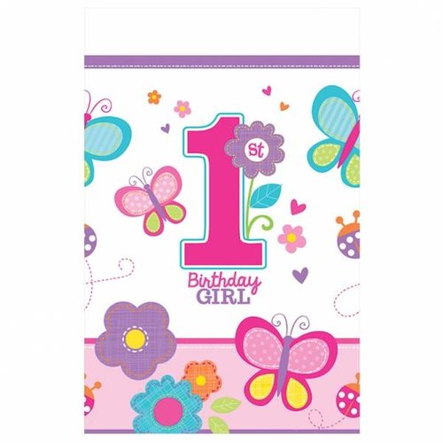 Tafelkleed eerste verjaardag meisje vlinder Tafelkleed eerste verjaardag meisje vlinder