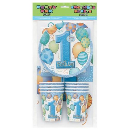feestpakket 1e verjaardag jongen, blauwe ballonnen serie feestpakket 1e verjaardag jongen, blauwe ballonnen serie