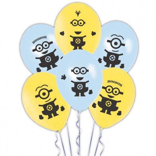 Minions / despicable Me ballonnen latex (geel en blauw met effen afdruk) Minions / despicable Me ballonnen latex (geel en blauw met effen afdruk)