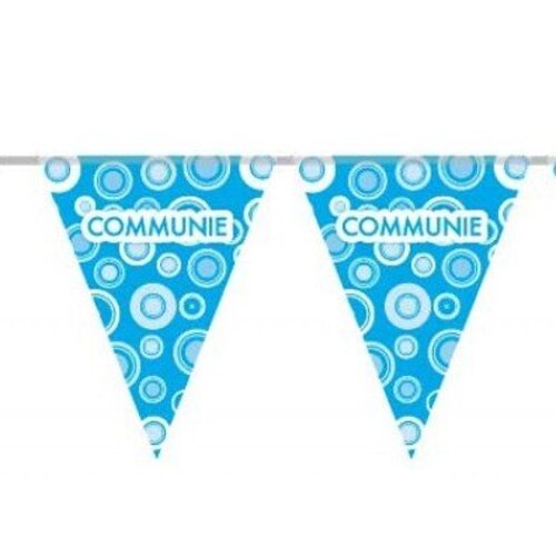 Communie versiering vlaggenlijn blauw/wit Communie versiering vlaggenlijn blauw/wit