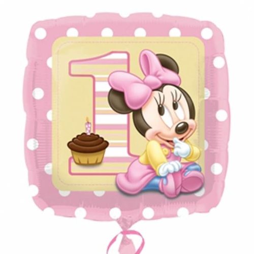 Minnie Mouse 1e verjaardag vierkante folie ballon Minnie Mouse 1e verjaardag vierkante folie ballon