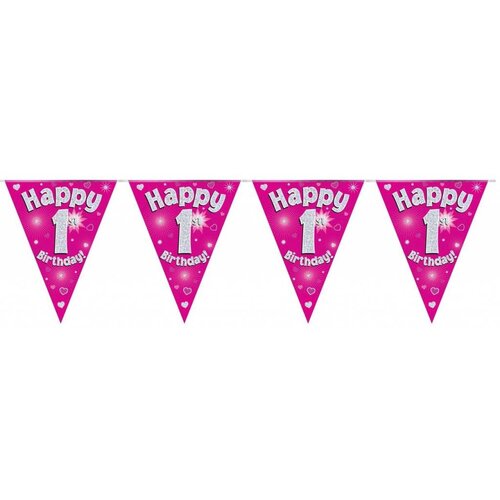 Feestpakket 1 jaar meisje (4 vlaggenlijnen) Feestpakket 1 jaar meisje (4 vlaggenlijnen)