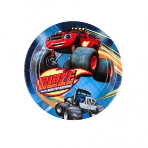 Blaze en de monster wielen feestartikelen ronde gebaksborden Blaze en de monster wielen feestartikelen ronde gebaksborden