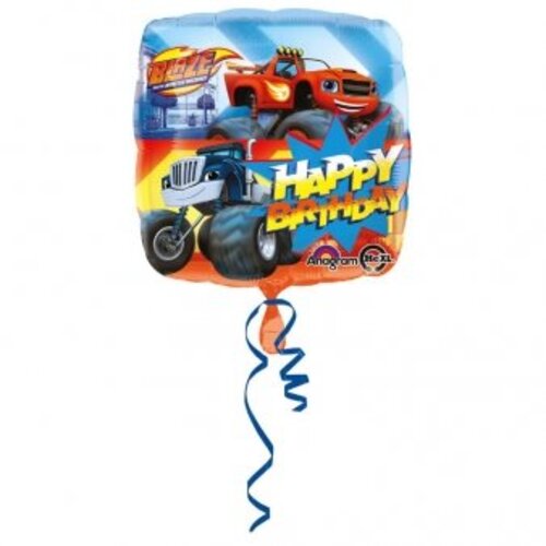 Blaze en de monster wielen vierkante ballon happy b-day Blaze en de monster wielen vierkante ballon happy b-day