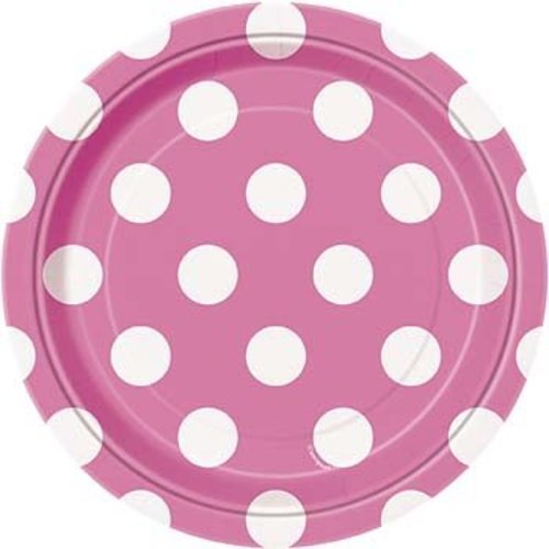 Roze stip gebaksborden Roze stip gebaksborden