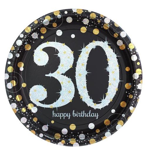 Gouden glitter borden leeftijd 30 Gouden glitter borden leeftijd 30