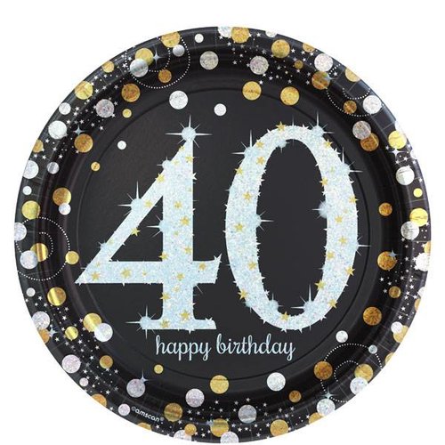 Gouden glitter borden leeftijd 40 Gouden glitter borden leeftijd 40