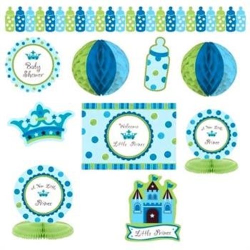 babyshower versiering - decoratie pakket jongen - blauw kroon babyshower versiering - decoratie pakket jongen - blauw kroon
