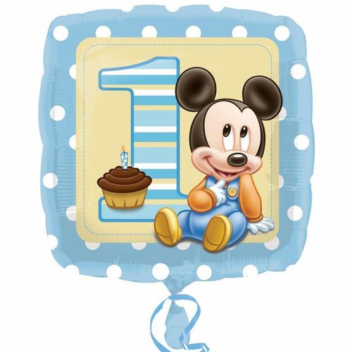 1 jaar Mickey Mouse folie ballon vierkant 1 jaar Mickey Mouse folie ballon vierkant