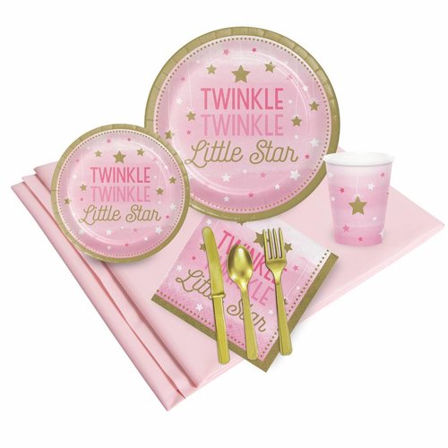 Twinkle Twinkle Little Star pink 1e birthday party pack Twinkle Twinkle Little Star pink 1e birthday party pack
