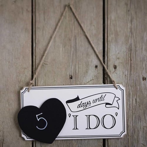 Houten bord om af te tellen naar je bruiloft Houten bord om af te tellen naar je bruiloft