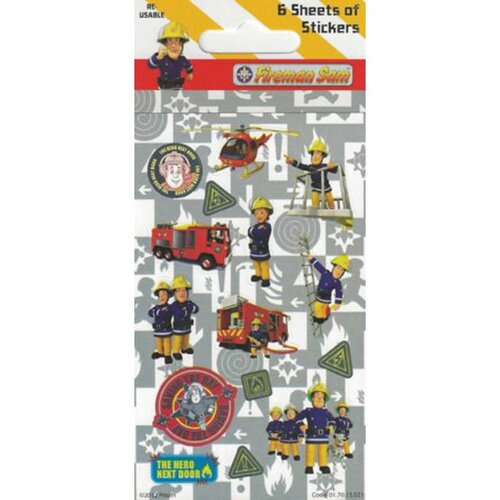 Uitdeelcadeautjes brandweerman Sam, 6 stikker vellen Uitdeelcadeautjes brandweerman Sam, 6 stikker vellen