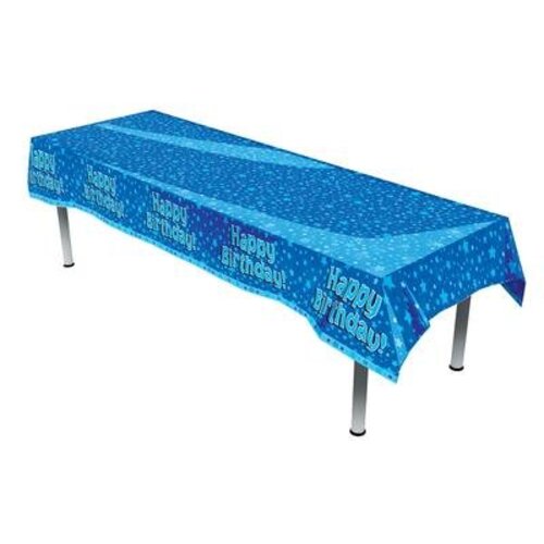 Tafelkleed happy birthday (blauw met sterren) Tafelkleed happy birthday (blauw met sterren)