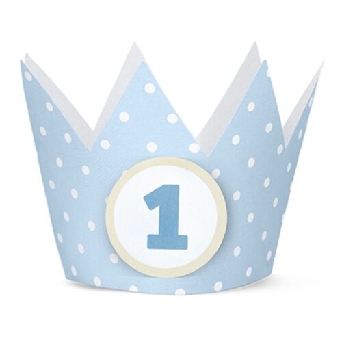 Hoera 1 jaar kroontjes blauw (4 stuks) Hoera 1 jaar kroontjes blauw (4 stuks)