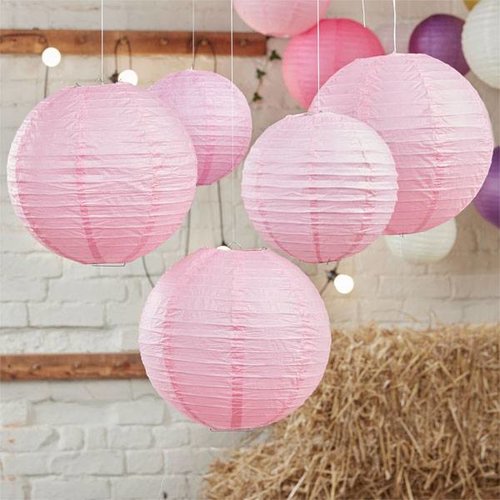 5 baby roze lampionnen 5 baby roze lampionnen