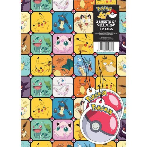 Pokemon inpak papier + 2x label Pokemon inpak papier + 2x label