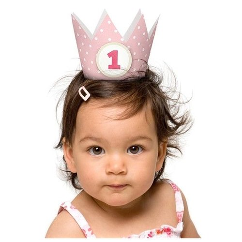 Hoera 1 jaar kroontjes roze (4 stuks) Hoera 1 jaar kroontjes roze (4 stuks)