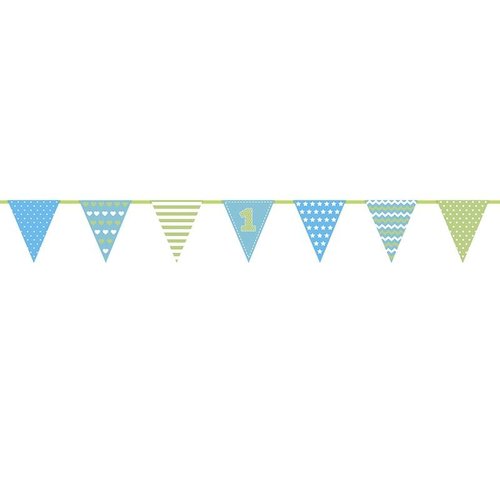 Luxe slinger 1 jaar blauw / lime Luxe slinger 1 jaar blauw / lime