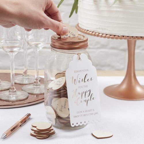 Alternatief gastenboek bruiloft: Wishing Jar met hartjes Alternatief gastenboek bruiloft: Wishing Jar met hartjes