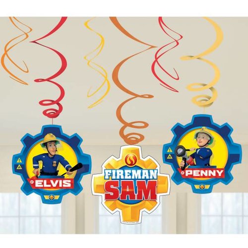 Brandweerman Sam versiering, hang slingers 6x Brandweerman Sam versiering, hang slingers 6x