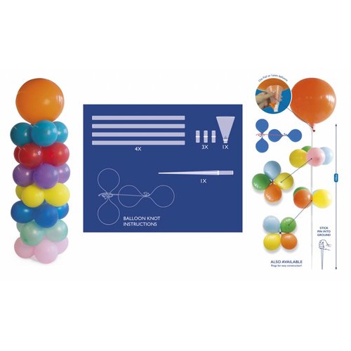 Ballonnen pilaar set, doe het zelf pakket met pin voor in de grond Ballonnen pilaar set, doe het zelf pakket met pin voor in de grond