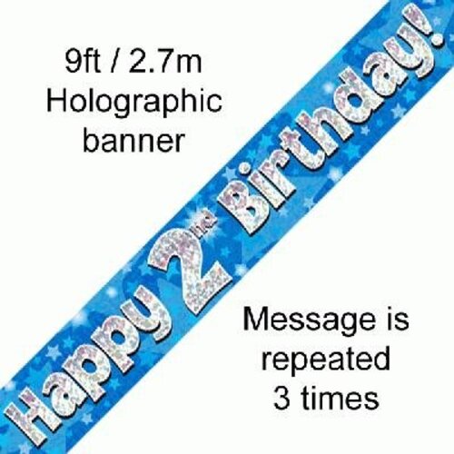 versiering 2 jaar Banner 2 jaar blauw / zilver / ster versiering 2 jaar Banner 2 jaar blauw / zilver / ster