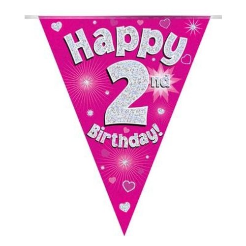 slinger 2 jaar meisje (vlaggenlijn hologram) slinger 2 jaar meisje (vlaggenlijn hologram)