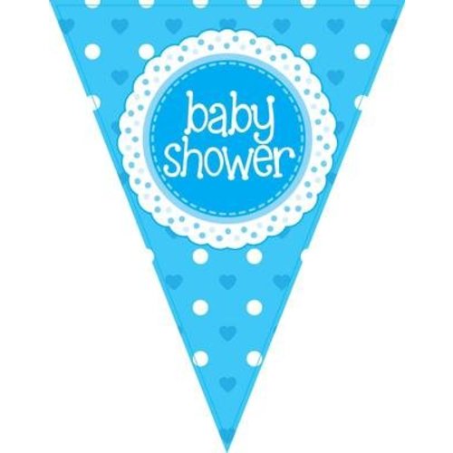 babyshower versiering slinger / vlaggenlijn blauw babyshower versiering slinger / vlaggenlijn blauw