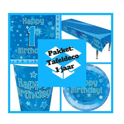 eerste verjaardag 1 jaar versiering tafel deco pakket jongen (pakket 3.) eerste verjaardag 1 jaar versiering tafel deco pakket jongen (pakket 3.)