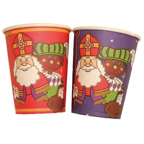 Sint en Piet bekers 8x Sint en Piet bekers 8x