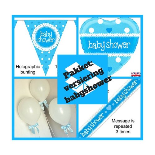 Babyshower versiering pakket blauw - pakket 3 Babyshower versiering pakket blauw - pakket 3