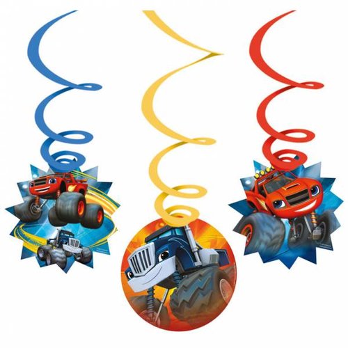 Blaze en de monster wielen feestartikelen hangdecoratie 6 stuks Blaze en de monster wielen feestartikelen hangdecoratie 6 stuks