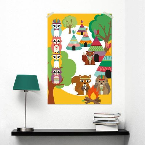 Oktoberdots A3 Poster - Indianen Oktoberdots A3 Poster - Indianen