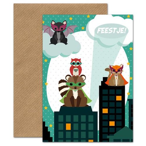 Oktoberdots Uitnodiging Woodland Superhelden Oktoberdots Uitnodiging Woodland Superhelden