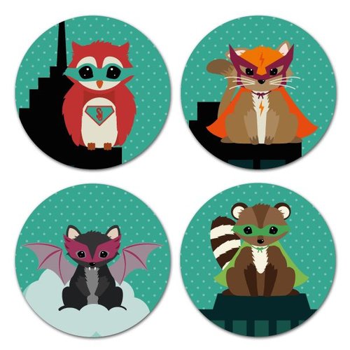 Oktoberdots Set Stickers Woodland Superhelden Oktoberdots Set Stickers Woodland Superhelden